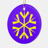Lila und gelbe Schneeflocke Keramikornament (Links)