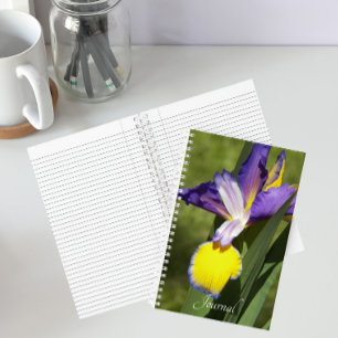 Lila und gelbe sibirische Schwertlilie-Blumen Notizblock