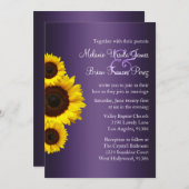 Lila und gelbe Sonnenblume Einladung (Vorne/Hinten)