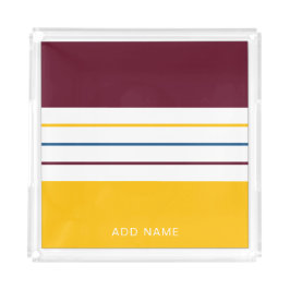 Lila und gelbe Streifen Acryl Tablett