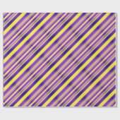 Lila und gelbe Streifen Geschenkpapier (Flach)