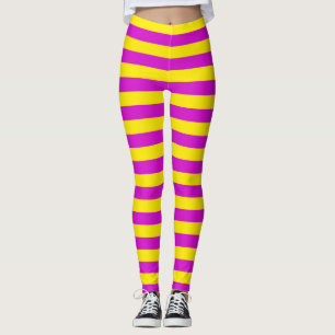 Lila und gelbe Streifen Leggings