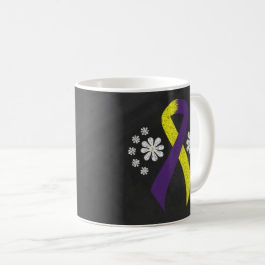 Lila und gelbe Tafel Kaffeetasse (VorderseiteRechts)