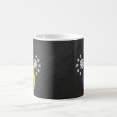 Lila und gelbe Tafel Kaffeetasse (Mittel)