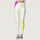 Lila und gelbe Trendy Leggings (Vorderseite)