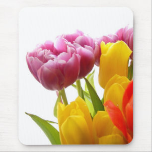Lila und gelbe Tulpen-Mauspad Mousepad
