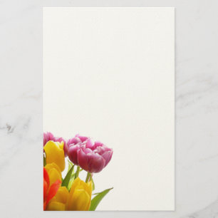 Lila und gelbe Tulpen Schreibwaren Briefpapier