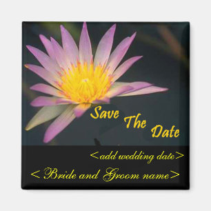 Lila und gelbe Wasser-Blume Magnet