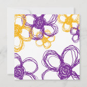 Lila und gelbe wild lebende Blume Einladung Hochze (Rückseite)