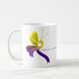 Lila und gelber Butterfly-Butterfly Kaffeetasse