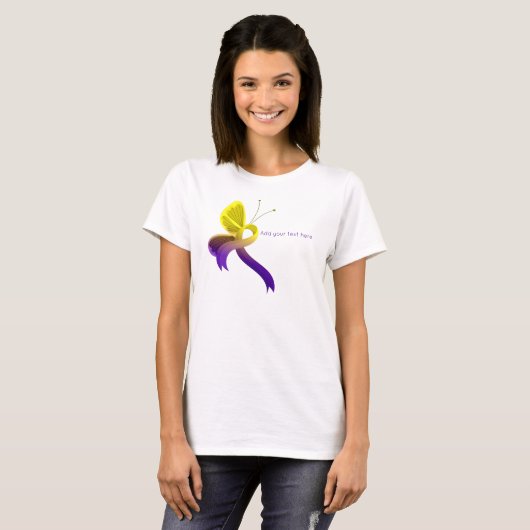 Lila und gelber Butterfly-Butterfly T-Shirt (Vorne ganz)