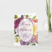 Lila und gelber Muttertag Karte (Vorderseite)