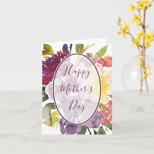 Lila und gelber Muttertag Karte (Gelbe Blume)