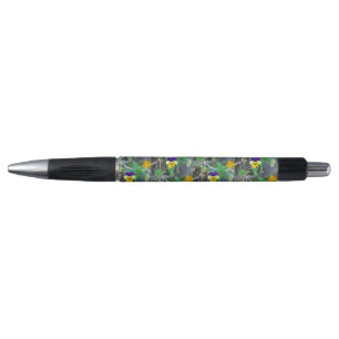 Lila und gelber Pansy Pen Kugelschreiber
