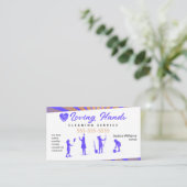 Lila und gelber Reinigungsservice Visitenkarte (Stehend Vorderseite)