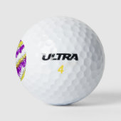 Lila und gelber Spritzer gestört Golfball (Logo)