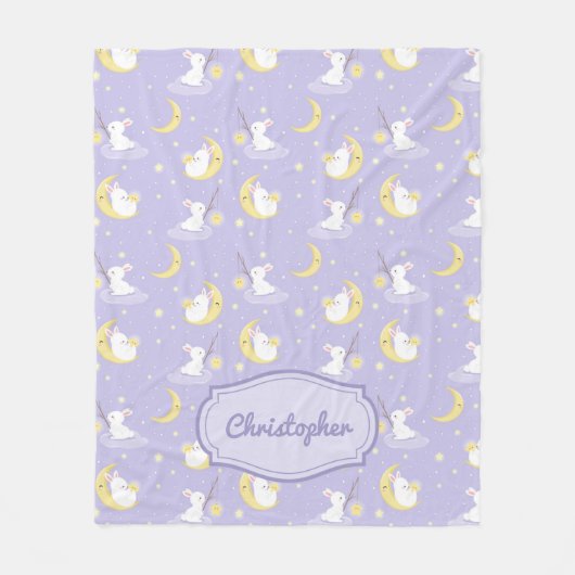 Lila und gelber Strauß mit Mondstern Fleecedecke (Vorderseite)