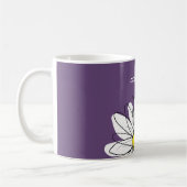 Lila und gelber weißlicher Daisy-Text Kaffeetasse (Links)