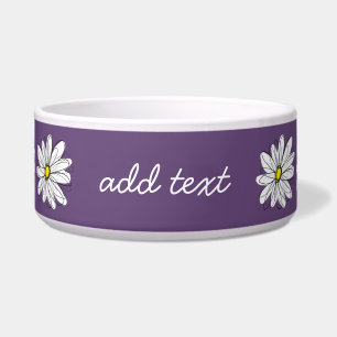 Lila und gelber weißlicher Daisy-Text Napf
