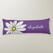 Lila und gelber weißlicher Daisy-Text Seitenschläferkissen (Rückseite)