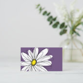Lila und gelber weißlicher Daisy-Text Visitenkarte (Stehend Vorderseite)