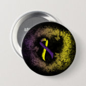 Lila und gelbes Bewusstsein Button (Vorne & Hinten)