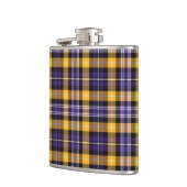 Lila und gelbes Goldsportliches kariertes Flachmann (Links)