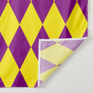 Lila und gelbes Harlekin-Karuomuster-Design Stoff