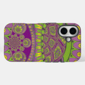 Lila und gelbes Kaleidoskop Case-Mate iPhone Hülle (Rückseite (Horizontal))
