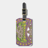 Lila und gelbes Kaleidoskop Gepäckanhänger (Vorderseite vertikal)