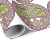 Lila und gelbes Kaleidoskop Geschenkpapier (Rolleneckpunkt)