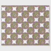 Lila und gelbes Kaleidoskop Geschenkpapier (Flach)