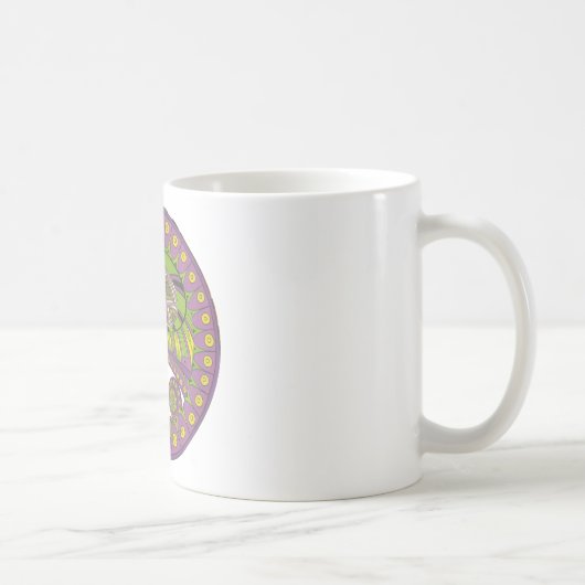 Lila und gelbes Kaleidoskop Kaffeetasse (Rechts)