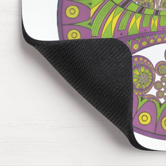 Lila und gelbes Kaleidoskop Mousepad (Ecke)