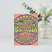 Lila und gelbes Kaleidoskop Postkarte (Stehend Vorderseite)