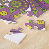 Lila und gelbes Kaleidoskop Puzzle (Seite)