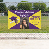 Lila und gelbes Vinyl-Abschluss-Foto Banner (Insitu)