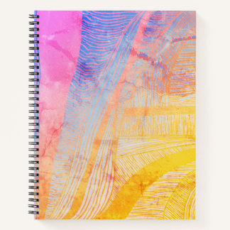 Lila und gelbes Wave SpiralNotebook Notizblock