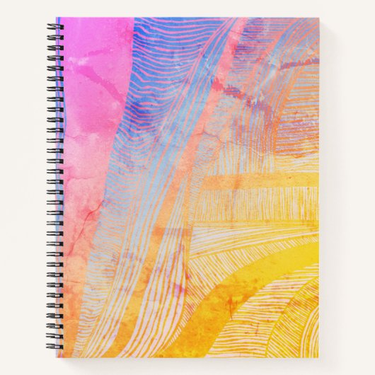 Lila und gelbes Wave SpiralNotebook Notizblock (Vorderseite)