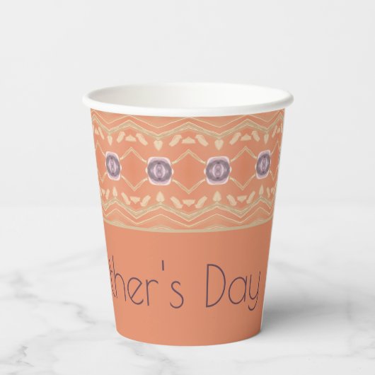 Lila und Gemustert Pappbecher (Rückseite)