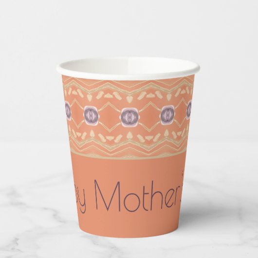 Lila und Gemustert Pappbecher (Links)