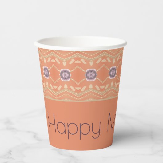 Lila und Gemustert Pappbecher (Vorderseite)