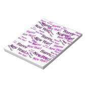 lila und glücklicher Neujahrstext Notizblock (Rotiert)