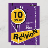 Lila und Gold 10 Einladung (Vorne/Hinten)