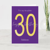 Lila und Gold 30. Geburtstagskarte Karte (Vorderseite)