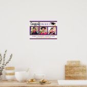 Lila und Gold 3 Foto Collage Glückwunschs Grad 202 Poster (Küche)