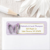 Lila und Gold 3D-Butterfly-Rücksendeadresse (Insitu)