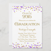 Lila und Gold-Abschluss Einladung (Rückseite)