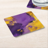 Lila und Gold Abstract Rechteckiger Pappuntersetzer (angewinkelt)