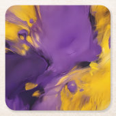 Lila und Gold Abstract Rechteckiger Pappuntersetzer (Vorderseite)